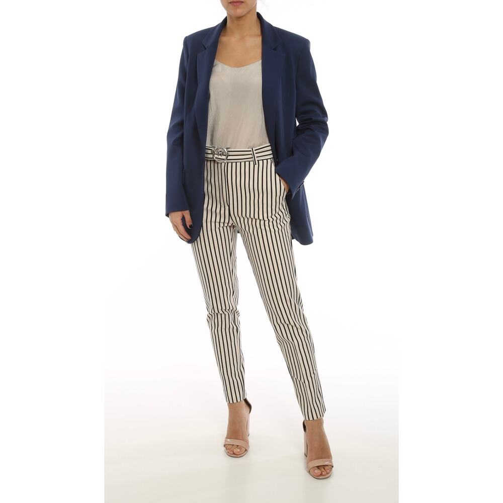 Pinko Erice Giacca Punto Scuba Jacket Oversized Blazer Navy Blue 44 Size 8